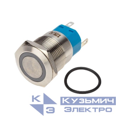 Кнопка антивандальная d19 12В Фикс (5с) ON-OFF/OFF-ON подсв/зел. Rexant 36-3423