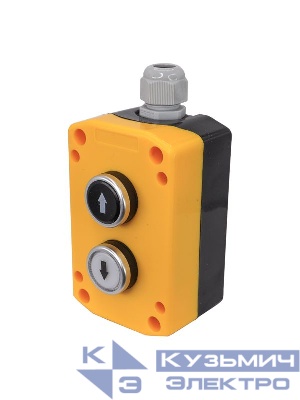 Пост управления ПКУ-22-2221-65У1 1 цилиндр "Стрелка вверх" НО бел.; 1 цилиндр "Стрелка вниз" НО черн.; IP65 Электротехник ET014872