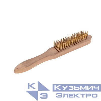 Щетка по металлу с деревянной ручкой 5 рядов 280мм Kranz KR-91-1258