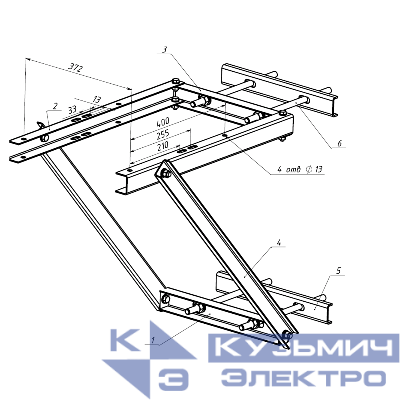 Комплект монтажных частей к РЛК (H=6500) КЭАЗ 251346