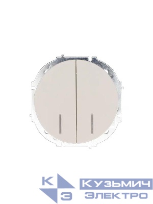 Выключатель 2-кл. СП OSEN 10А IP20 с подсветкой механизм сл. кость LEZARD 743-9088-112