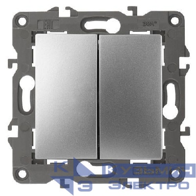 Переключатель перекрестный 2-кл. Elegance 14-1112-03 250В 10АХ алюм. Эра Б0065277
