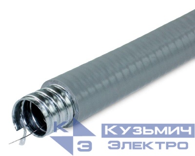 Металлорукав в ПВХ изоляции МПГ НГ толстостенный 20 с протяжкой сер. (уп.50м) ГОФРОМАТИК zeta42852