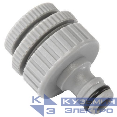 Штуцер резьбовой с переходниками 12мм-19мм-25мм (1/2-3/4-1) внутр. резьба. пластик (50/200) Green Apple Б0003115