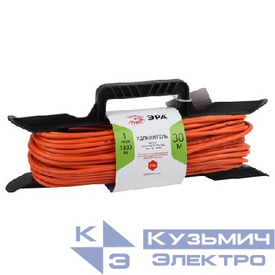 Удлинитель-шнур на рамке 1х30м с заземл. 6А IP20 UFx-1e-3х0.75-30m ПВС 3х0.75 Эра Б0046827