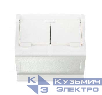 Плата наклонная защ. шторки на 2-мод. MD (RJ45 оптоволокно) 45х45мм бел. Simon Connect KB80-9