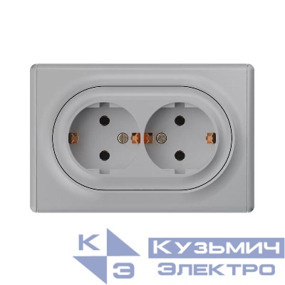 Розетка 2-м СП Florence 16А IP20 с заземл. винт. клеммы сер. 1E10401302 OneKeyElectro 2172836