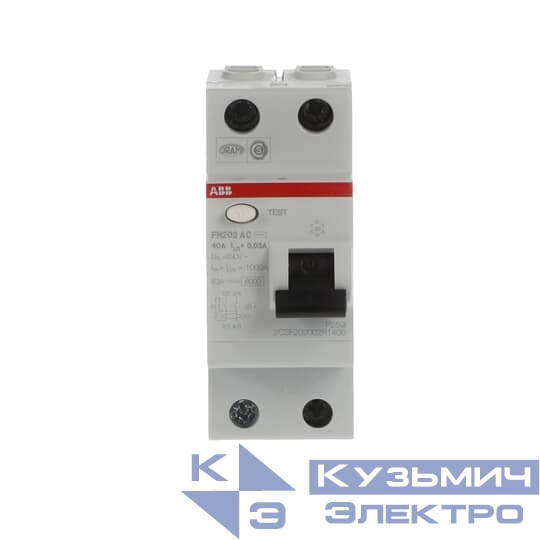 FH202 AC-40/0,03 Выключатель дифференциального тока 2-модульный EU 2CSF202002R1400 (замена для 2CSF202004R1400)