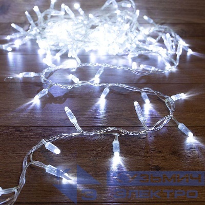 Гирлянда светодиодная "Кластер" 10м 200LED бел. 16Вт IP65 соединяемая провод ПВХ прозр. (нужен шнур питания 303-500-1) Neon-Night 303-635