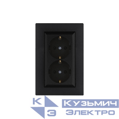 Розетка 2-я Karea RIZZ STAR с заземл. чер. Makel 88054082