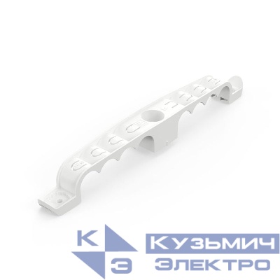 Держатель труб d16мм для прямого монтажа двусторон. на 8 мест бел. (уп.25шт) Промрукав PR13.03288