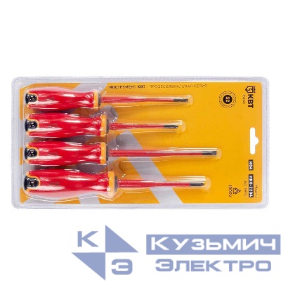 Набор диэлектрических отверток "Слим" НИО-2204 (уп.1шт) КВТ 88931