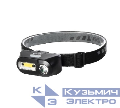 Фонарь налобный AccuFH6-L3W/L3W 3Вт COB + 2Вт XPE 2 независим. источника с 3 режимами: ярк./экономичн./мигающ. IP44 регулир. угол наклона датчик движения кабель USB-microUSB (в компл.) ФАZА 5035645