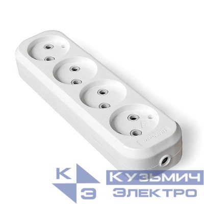Колодка удлинителя 4-м без заземл. АБС-пластик UNIVersal E204