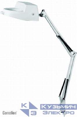 Светильник настольный KD-350 С01 струбцина с увелич. стеклом бел. Camelion 9225