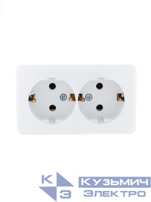 Розетка 2-м ОП Viola с заземл. бел. LEZARD 751-0200-127