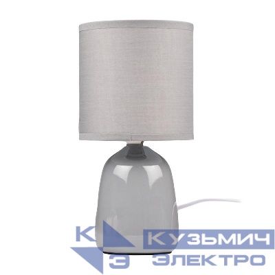 Светильник настольный JH2-02-gy E14 IP20 130х130х255мм керамика; ткань; PVC-пластик сер. JazzWay 5062320
