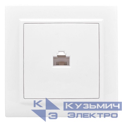 Розетка компьютерная 1-м СП Минск RJ45 бел. Basic EKF ERK01-035-10