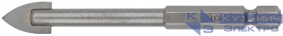 Сверло по кафелю и стеклу 10х85мм шестигранный U-хвостовик под биту КУРС 35466