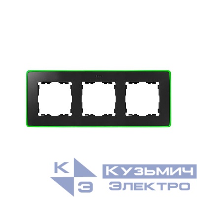Рамка 3-м Simon82 Detail графит; основание неоново-зел. Simon 8201630-260