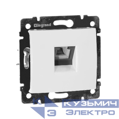 Механизм розетки телеф. 1-м СП Valena RJ11 бел. Leg 774438