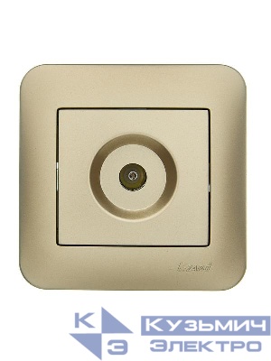 Розетка телевизионная оконечная TV СП ASTI IP20 в сборе золото. LEZARD 7081-3636-130