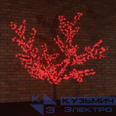 Дерево светодиодное "Сакура" 1.5м d кроны 1.8м 864LED красн. 60Вт 24В IP65 понижающ. трансф. в компл. Neon-Night 531-102