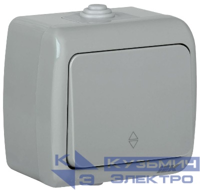 Выключатель проходной 1-кл. 1п ОП AQUATIC ВС-20-1-2-А 10А IP54 GENERICA EVA12-K03-10-54