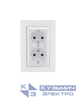 Розетка 2-я Karea RIZZ с заземл. бел. Makel 88001082