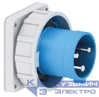 Вилка встраиваемая 63А 3п 2P+PE 6ч 230В IP67 фланец 110х106 Bals 2835