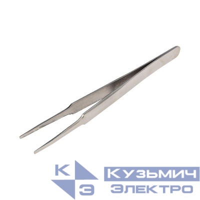 Пинцет прямой с закругл. кончиками 125мм (блист.) Rexant 12-0377