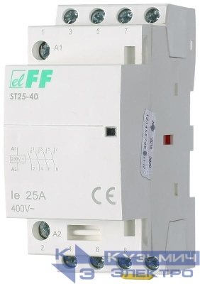 Контактор ST25-40/24 (4NO 4Вт 2модуля монтаж на DIN-рейке 24В AC 25А IP20) F&F EA13.001.018