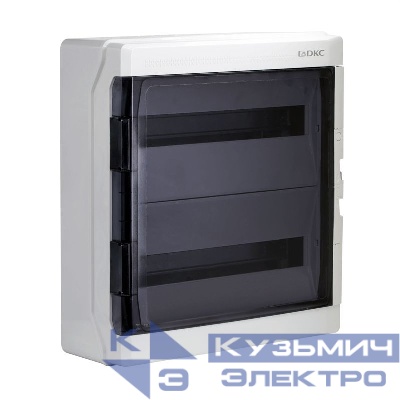 Щиток настенный ЩРн-п-36 36мод. IP65 с дверцей с клеммн. блоком 63А сер. DKC RB36W6TGD