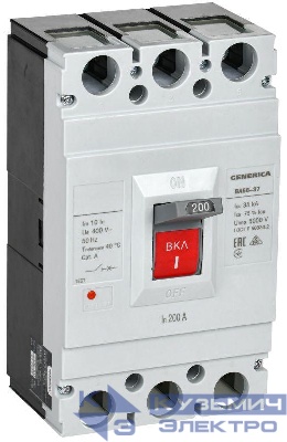 Выключатель автоматический 3п 200А 35кА ВА66-37 GENERICA SAV40-3-0200-G