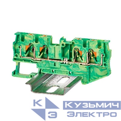 Клемма заземления зажим push-in 4 точки подключения 4 кв.мм DKC VPR-4-QUATTRO-PE