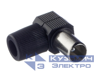 Штекер ТV угловой, черный, NETKO Optima