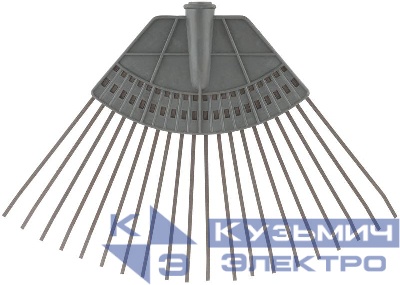 Грабли веерные пластинчатые (пластмассовая основа) 20 зубьев 310х450мм без черенка КУРС 76941