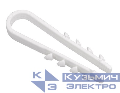 Дюбель-хомут 19-25мм для круглого кабеля нейлон бел. (уп.100шт) IEK UHH35-19-25-100
