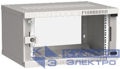 Шкаф LINEA WE 6U 600х450мм стекл. дверь сер. ITK LWE3-06U64-GF