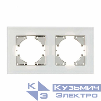 Рамка 2-местная стекло бел. GUSI С1120-030