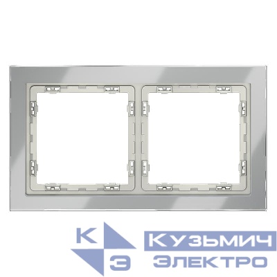Рамка 2-м S70 стеклян. сталь Voltum VLS110205