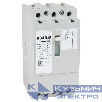 Выключатель автоматический 3п 40А 12Iн 5кА АЕ2046М-100 У3 400В AC КЭАЗ 104625