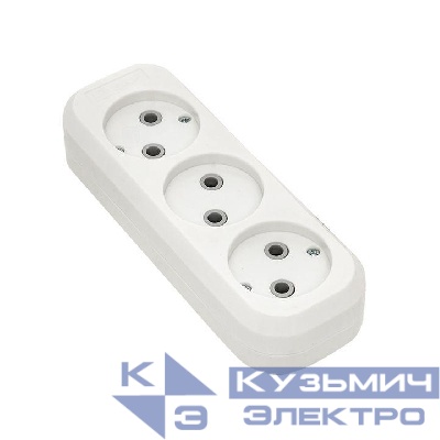 Колодка удлинителя 3-м без заземл. 10А Эксперт 2.2кВт EKF AKB10-3