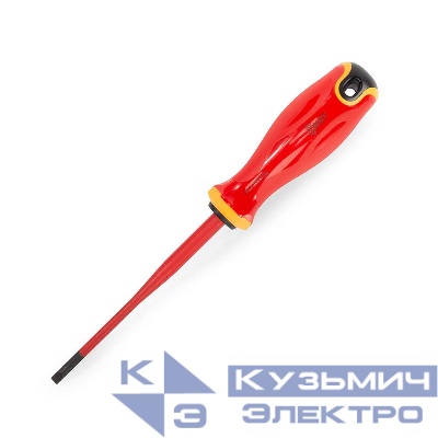Отвертка диэлектрическая шлицевая 4.0х100 СЛИМ КВТ 103003
