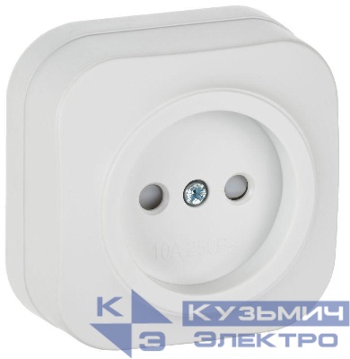 Розетка ОП GLORY РСш20-2-ХБм 10А без заземл. защ. шторки бел. матов. IEK ERH13-K01M-10