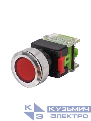 Выключатель кнопочный ВК30-M11/R/P 1НО+1НЗ цилиндр d30мм IP65 красн. Электротехник ET859212