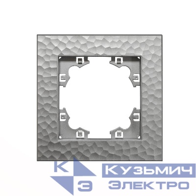 Рамка 1-м Афина фактурная серебро Universal A10053-S