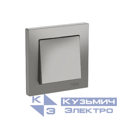 Выключатель 1-кл. AtlasDesign (сх. 1) 10AX быстрозажим. клем. в сборе сталь SE ATN000912S