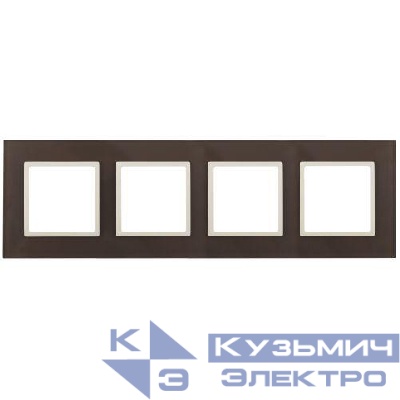 Рамка 4-м 14-5104-31 стекло Elegance мокко+сл. кость ЭРА Б0034539