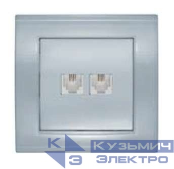 Розетка телефонная 2-м СП Бриллиант серебр. UNIVersal 7949803